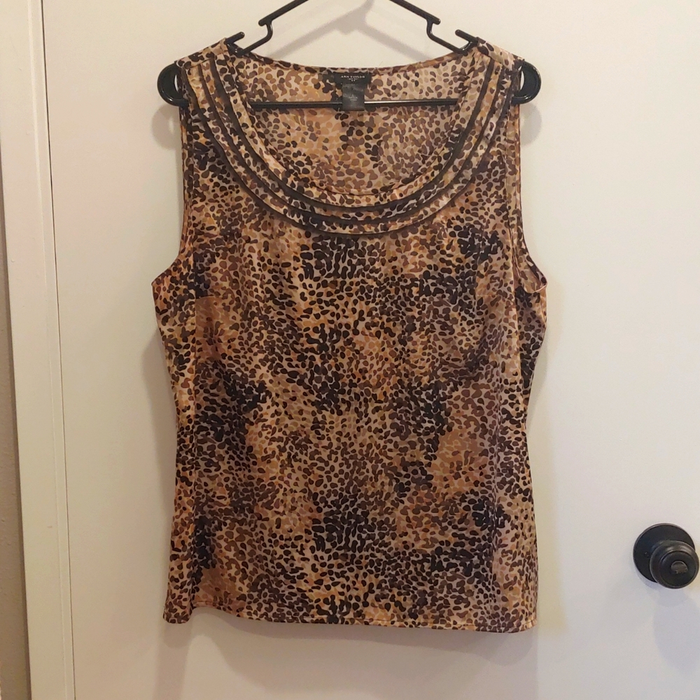 Ann Taylor brand tank size large, multi brown color